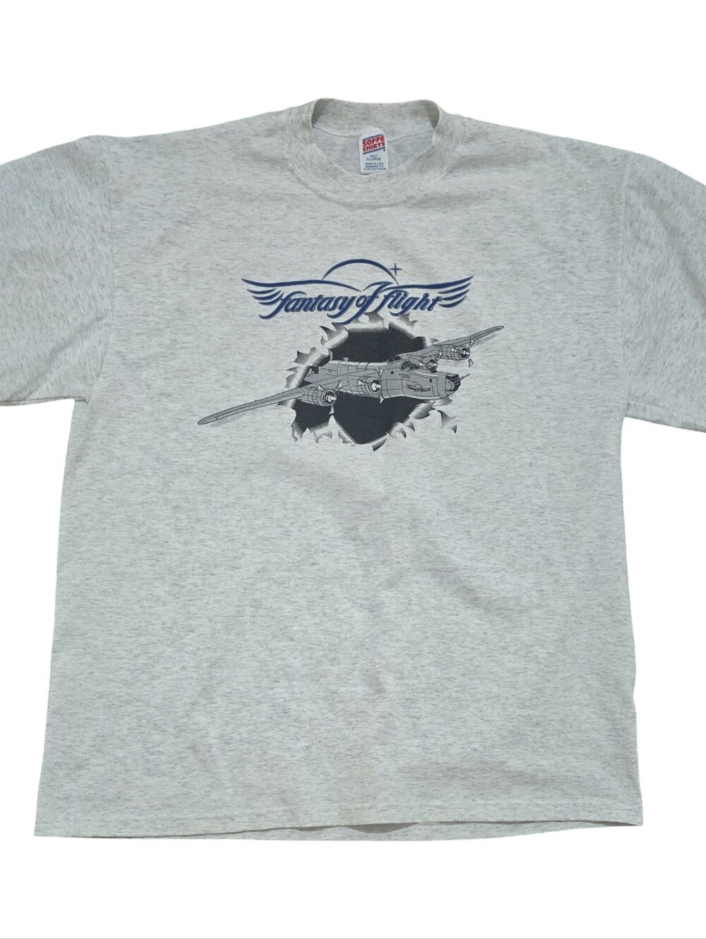 90s Vintage Fantasy Of Flight Sunderland Airplane Single Stitch Retro XL Shirt